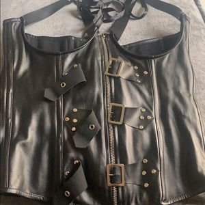 Black harness corset